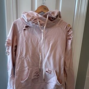 Alo Distressed Pink Hoodie